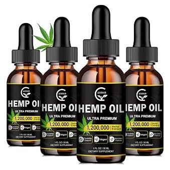 High Potency Hemp Oil (4-Pack) - Immune Support, Focus, Calm, Pure Extract